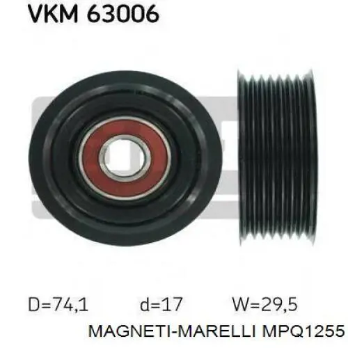 Polea inversión / guía, correa poli V MPQ1255 Magneti Marelli