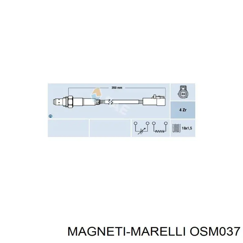 OSM037 Magneti Marelli sonda lambda sensor de oxigeno para catalizador