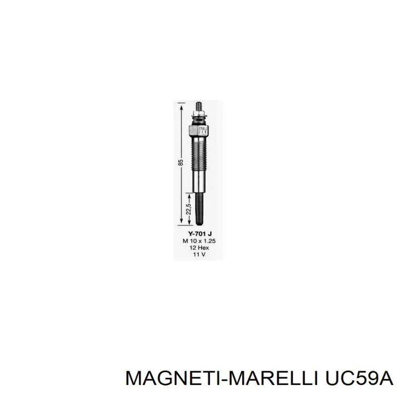 Bujía de incandescencia MAGNETI MARELLI UC59A
