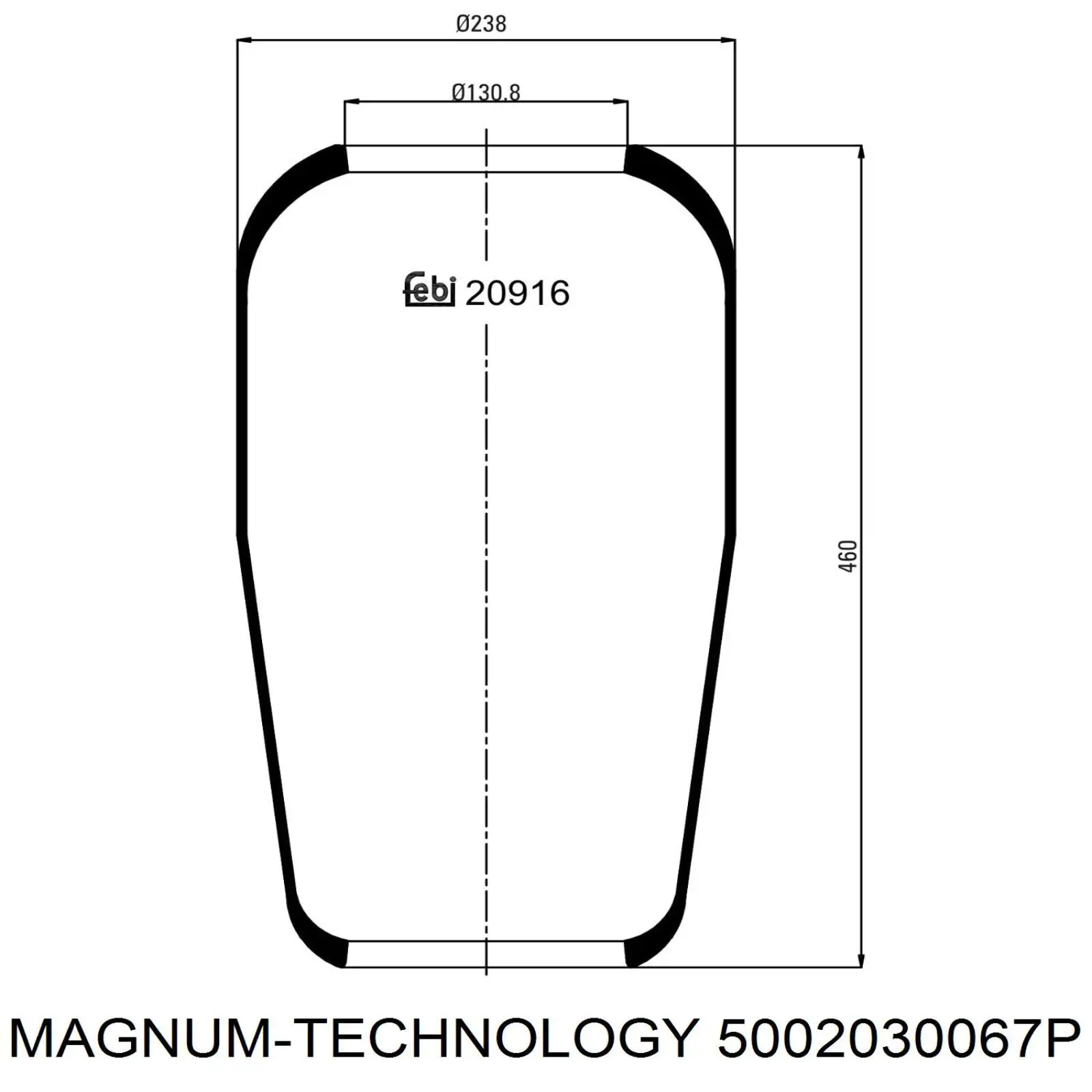 5002-03-0067P Magnum Technology muelle neumático, suspensión