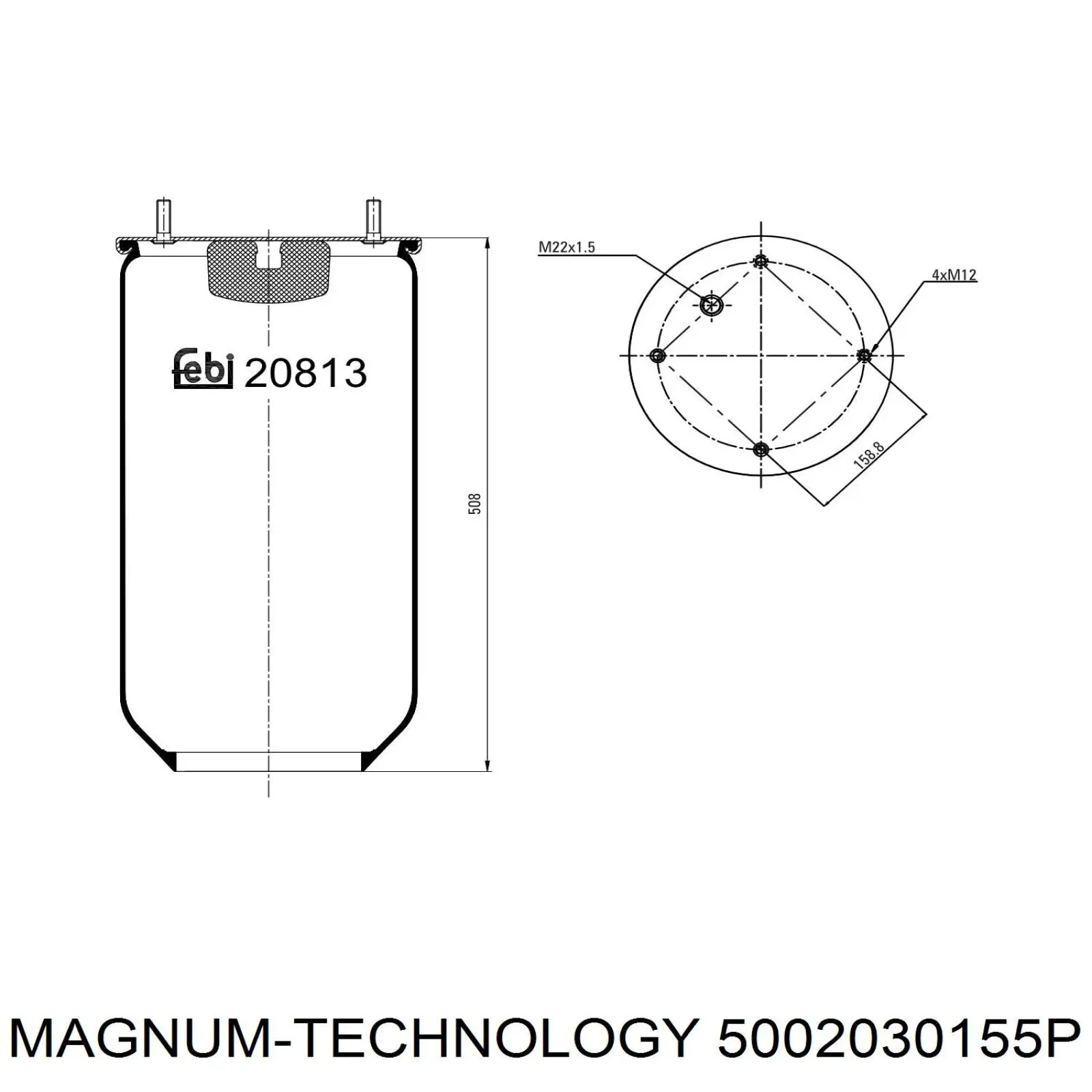 Comprar 5002030155P Magnum Technology Bolsa de aire del eje trasero