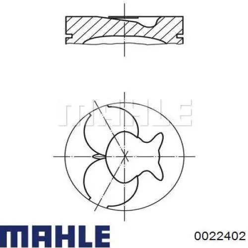 0022402 Mahle Original Pistón completo para 1 cilindro, segunda reparación (+0,50 mm)