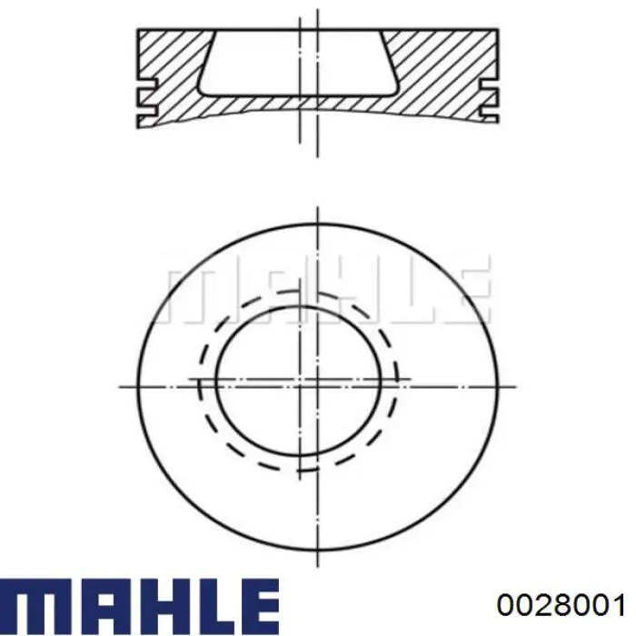 0028001 Mahle Original Pistón completo para 1 cilindro, segunda reparación (+0,50 mm)