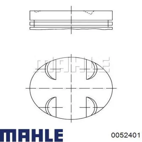 0052401 Mahle Original Pistón completo para un cilindro, primera sobremedida (+0,25 mm)