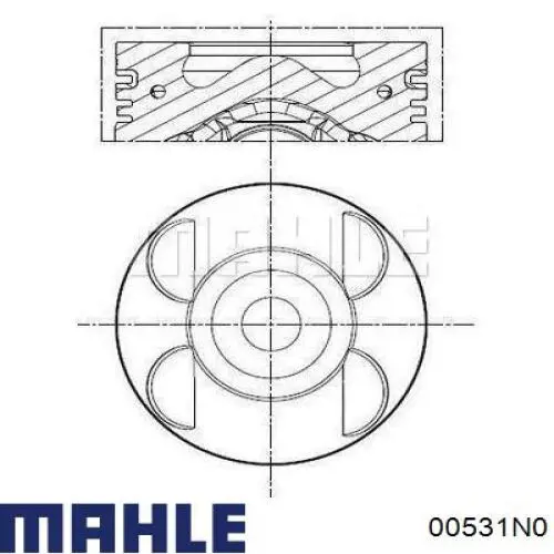 00531N0 Mahle Original Juego de anillos de pistón para 1 cilindro, STD