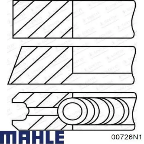 007 26 N1 Mahle Original juego de aros de pistón para 1 cilindro, cota de reparación +0,50 mm