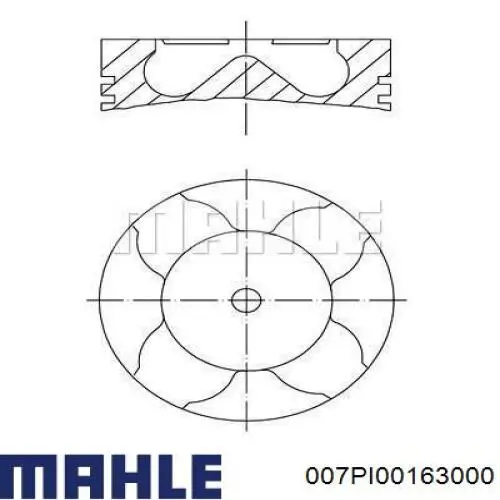 007PI00163000 Mahle Original pistón completo para 1 cilindro, std