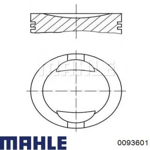 Pistón completo para 1 cilindro, segunda reparación (+0,50 mm) 0093601 Mahle Original
