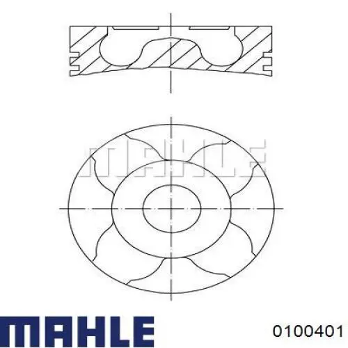 0100401 Mahle Original Pistón completo para 1 cilindro, sobremedida (+0,60 mm)