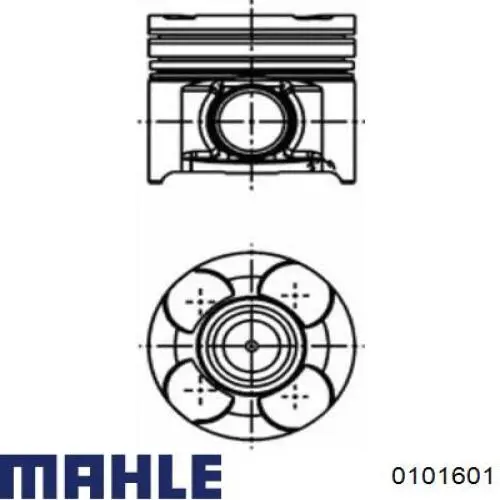 0101601 Mahle Original pistón completo para 1 cilindro, cota de reparación + 0,50 mm