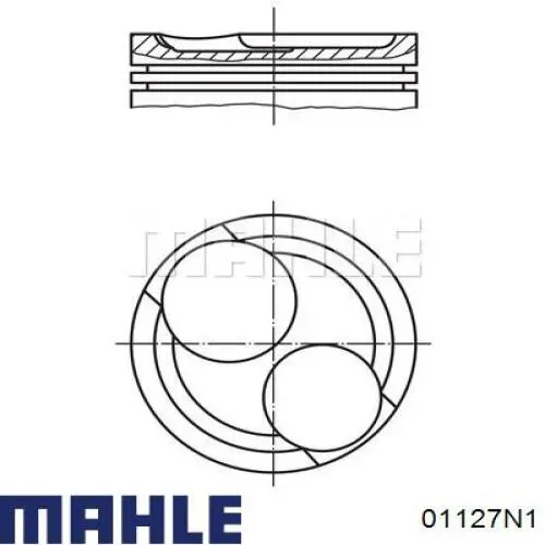 01127N1 Mahle Original juego de aros de pistón para 1 cilindro, cota de reparación +0,50 mm
