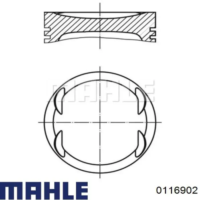 Comprar 0116902 Mahle Original Pistón con bulón sin aros, cuarta sobremedida (+1,00 mm)