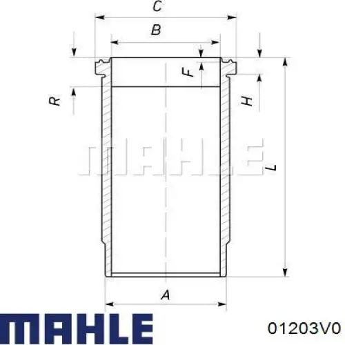 01203V0 Mahle Original juego de aros de pistón para 1 cilindro, std