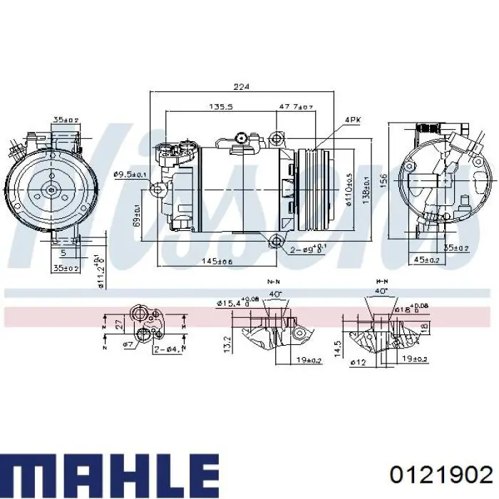 Comprar 0121902 Mahle Original Juego de pistones para motor, primera reparación (+0,25)