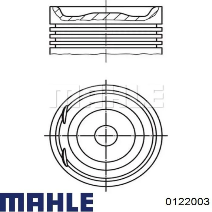 0122003 Mahle Original Pistón completo para 1 cilindro, segunda reparación (+0,50 mm)
