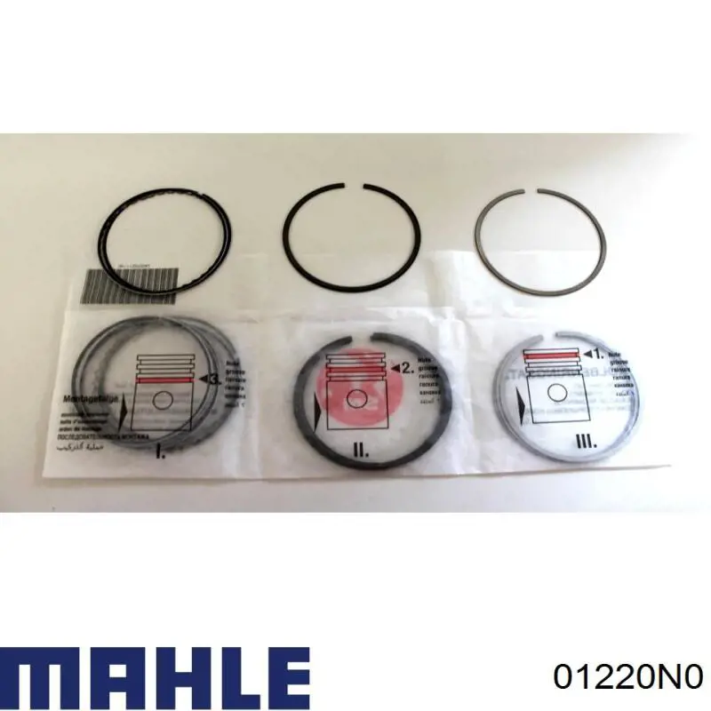 Aros de pistón para 1 cilindro, STD 01220N0 Mahle Original