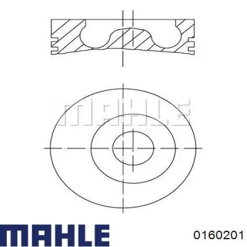 016 02 01 Mahle Original pistón completo para 1 cilindro, cota de reparación + 0,50 mm