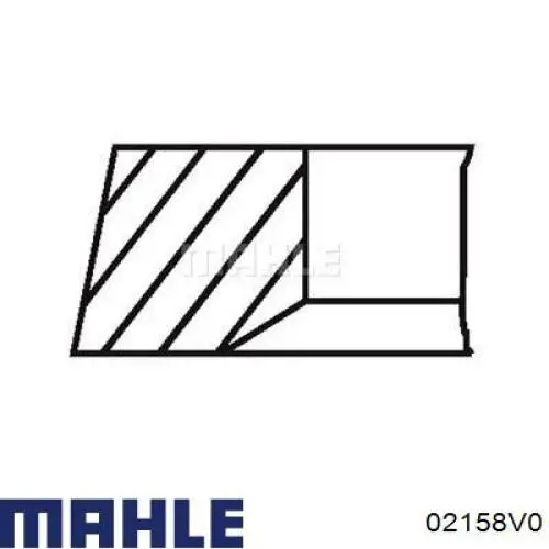 Aros de pistón para 1 cilindro, STD 02158V0 Mahle Original