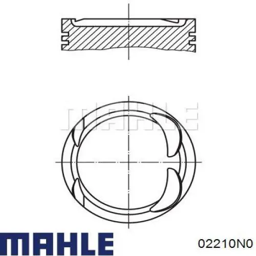 Aros de pistón para 1 cilindro, STD 02210N0 Mahle Original