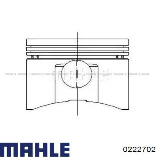 0222702 Mahle Original Pistón completo para 1 cilindro, segunda reparación (+0,50 mm)