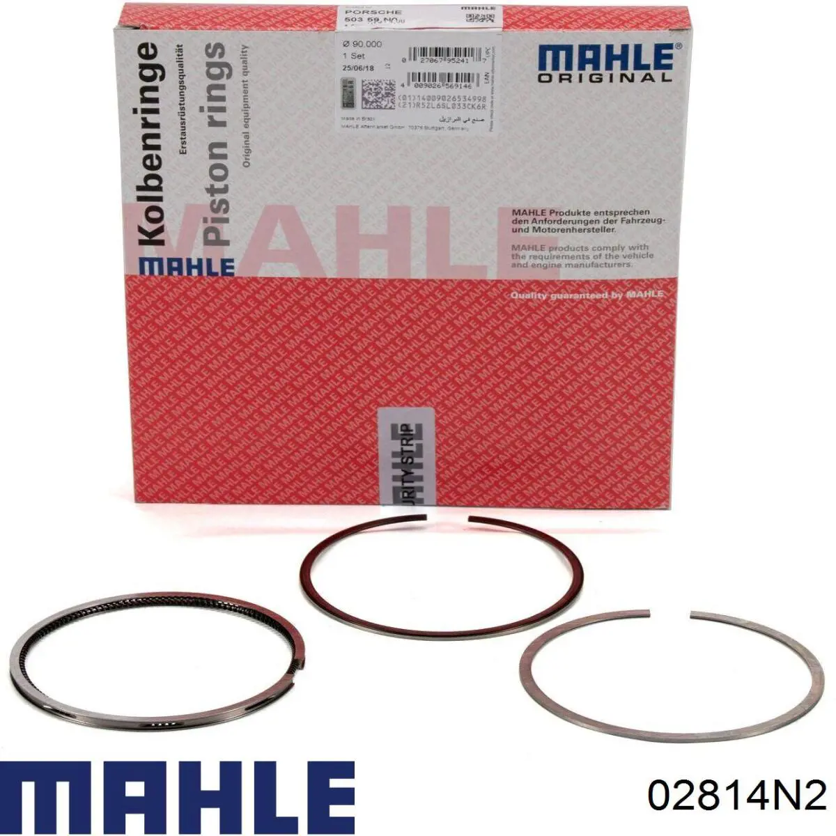 02814N2 Mahle Original Juego de aros de pistón para 1 cilindro, sobremedida (+0,50 mm)