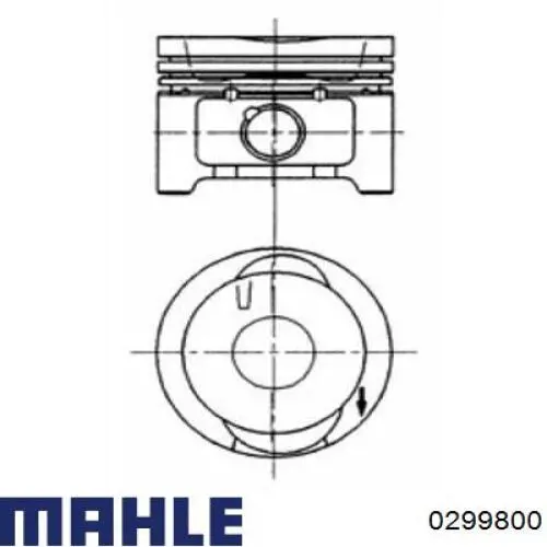 0299800 Mahle Original pistón completo para 1 cilindro, std