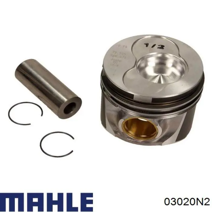 03020N2 Mahle Original Juego de aros de pistón para 1 cilindro, sobremedida (+0,50 mm)