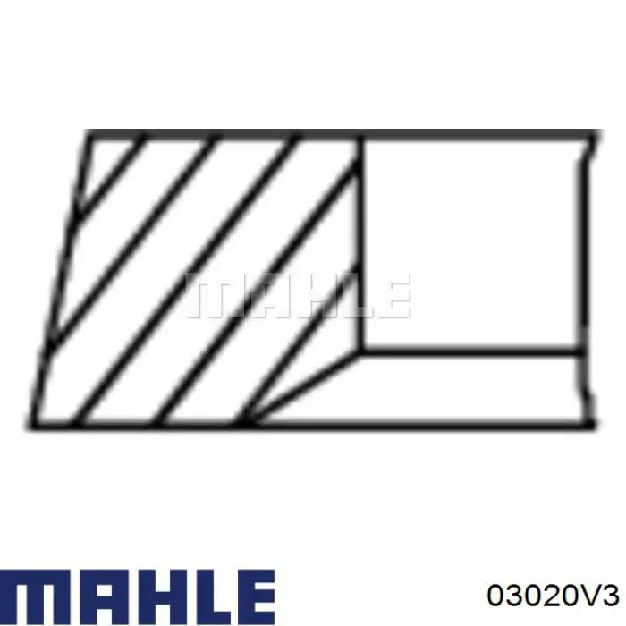 03020V3 Mahle Original juego de aros de pistón para 1 cilindro, cota de reparación +1,00 mm