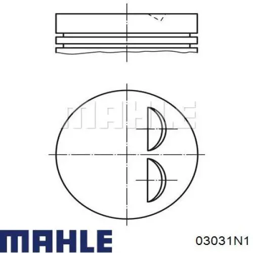 03031N1 Mahle Original juego de aros de pistón de motor, cota de reparación +0,25 mm
