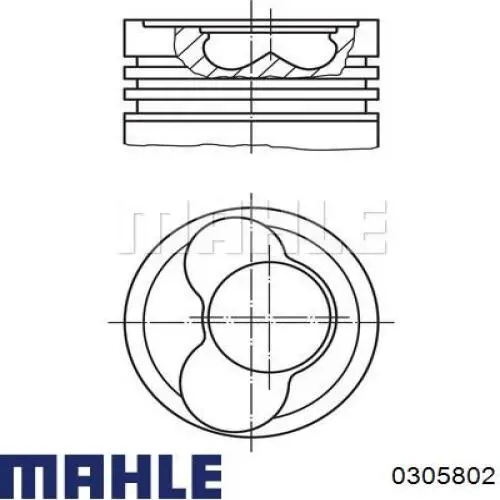 Pistón completo para 1 cilindro, segunda reparación (+0,50 mm) Mahle Original 0305802 precio, desde 94,94 EUR