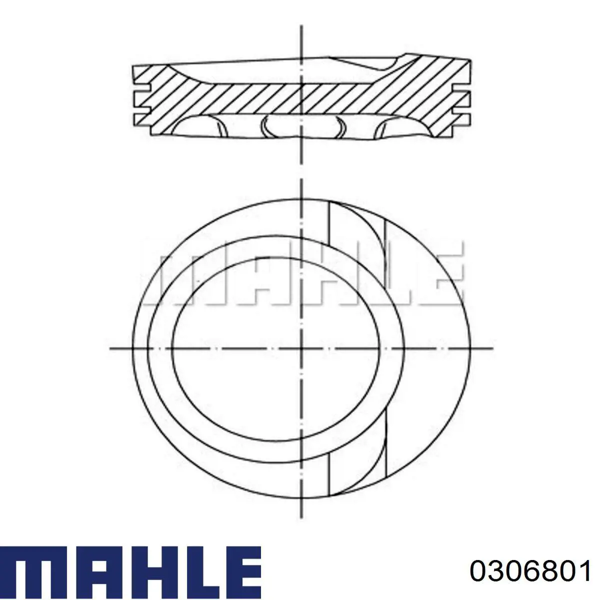 0306801 Mahle Original Pistón completo para 1 cilindro, segunda reparación (+0,50 mm)