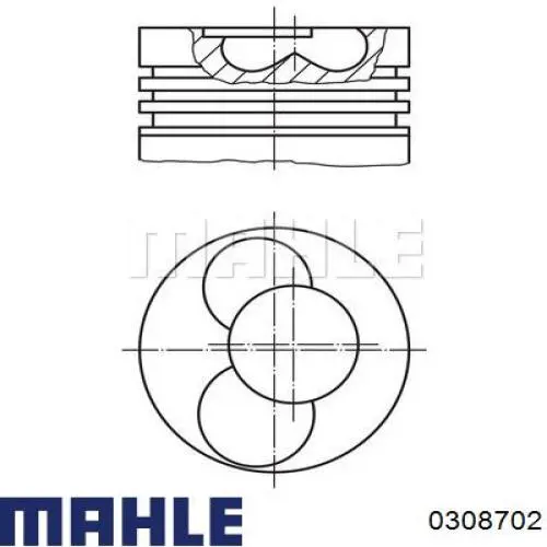 Pistón completo para 1 cilindro, segunda reparación (+0,50 mm) Mahle Original 0308702 precio, desde 119,20 EUR