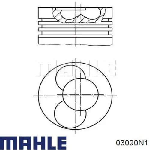 03090N1 Mahle Original juego de aros de pistón para 1 cilindro, cota de reparación +0,25 mm