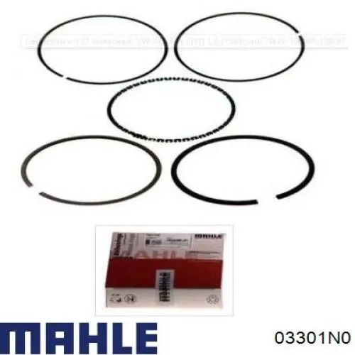 03301N0 Mahle Original Juego de anillos de pistón para 1 cilindro, STD