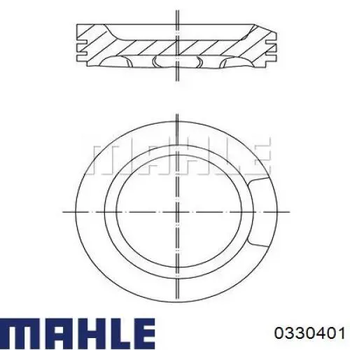 0330401 Mahle Original Pistón completo para un cilindro, primera sobremedida (+0,25 mm)