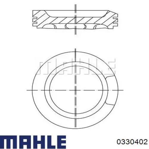 0330402 Mahle Original pistón completo para 1 cilindro, cota de reparación + 0,50 mm