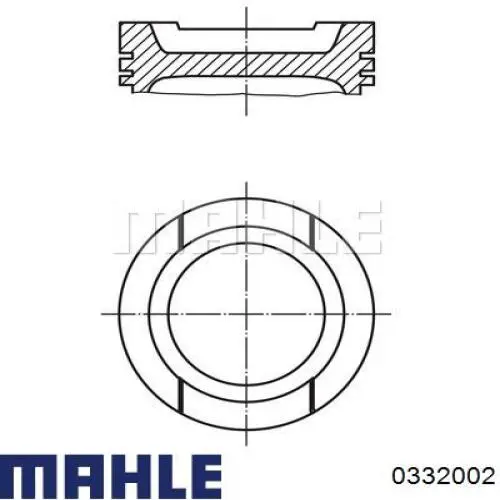 0332002 Mahle Original Pistón completo para 1 cilindro, cuarta sobremedida (+1,00 mm)