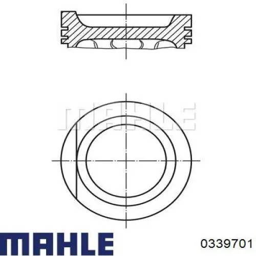 Pistón completo para un cilindro, primera sobremedida (+0,25 mm) Mahle Original 0339701 precio, desde 103,70 EUR