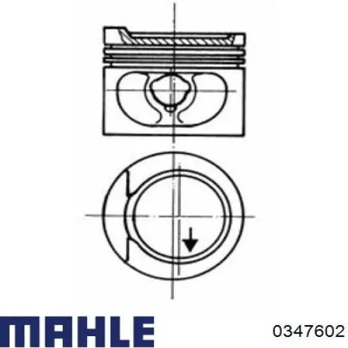 034 76 02 Mahle Original pistón completo para 1 cilindro, cota de reparación + 0,50 mm