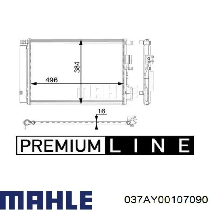 Juego de pistón y camisa 037AY00107090 Mahle Original