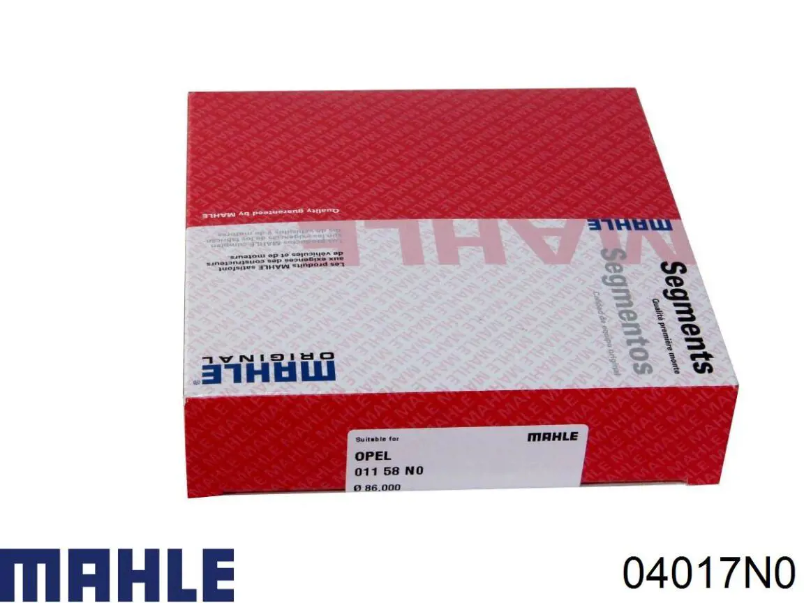 Aros de pistón para 1 cilindro, STD 04017N0 Mahle Original