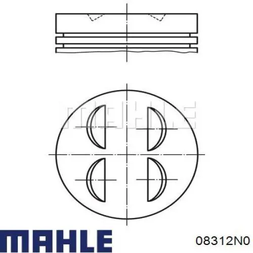 08312N0 Mahle Original aros de pistón para 1 cilindro, std