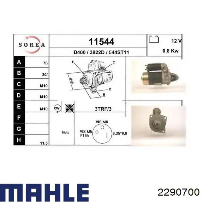 229 07 00 Mahle Original pistón completo para 1 cilindro, std