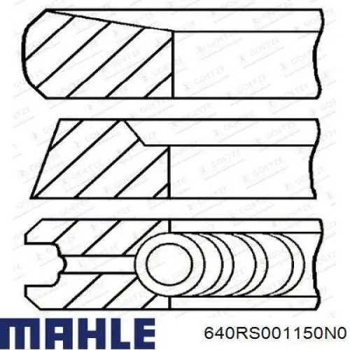 640RS001150N0 Mahle Original Juego de anillos de pistón para 1 cilindro, STD