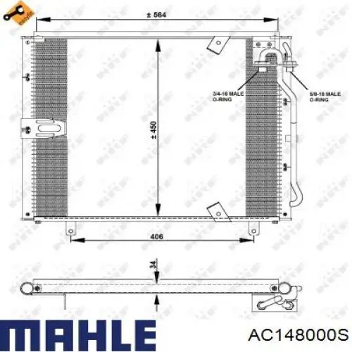 AC148000S Mahle Original condensador aire acondicionado