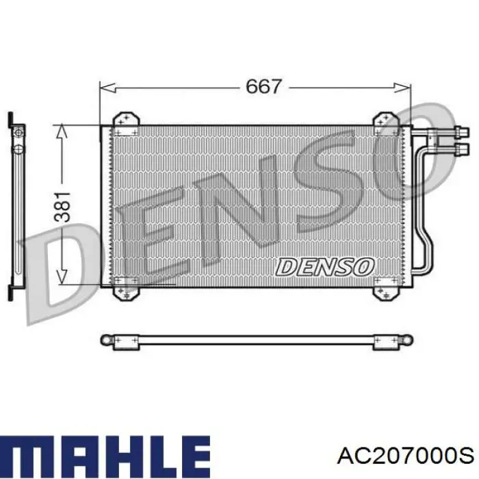 AC 207 000S Mahle Original condensador aire acondicionado