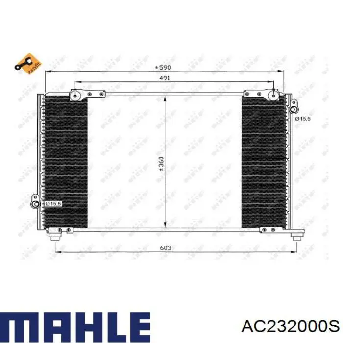 AC232000S Mahle Original condensador aire acondicionado