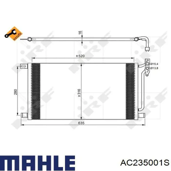 AC235001S Mahle Original condensador aire acondicionado