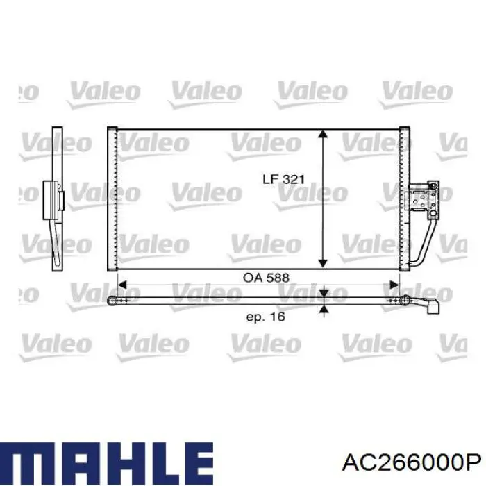 AC266000P Mahle Original condensador aire acondicionado