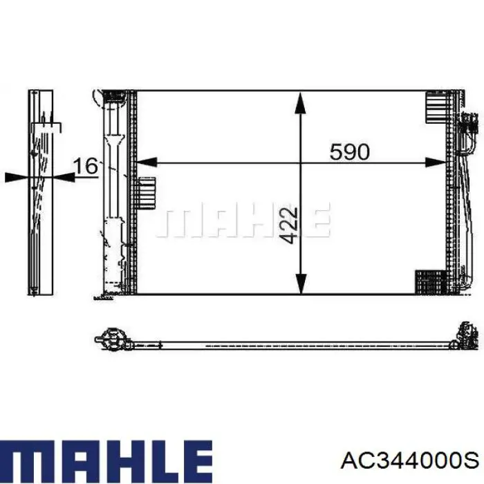 AC 344 000S Mahle Original condensador aire acondicionado